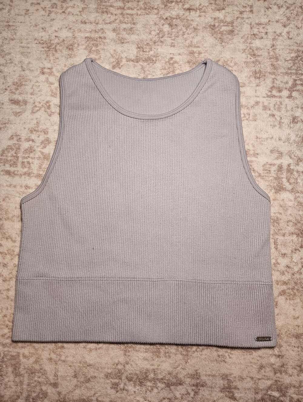 Hollister Gilly Hicks Ribbed Crop Tank - Light Gray